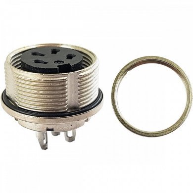 Conector fêmea M16 4 terminais para painel