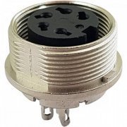 Conector fêmea M16 5 terminais não blindado IP40 para painel 250V 6A