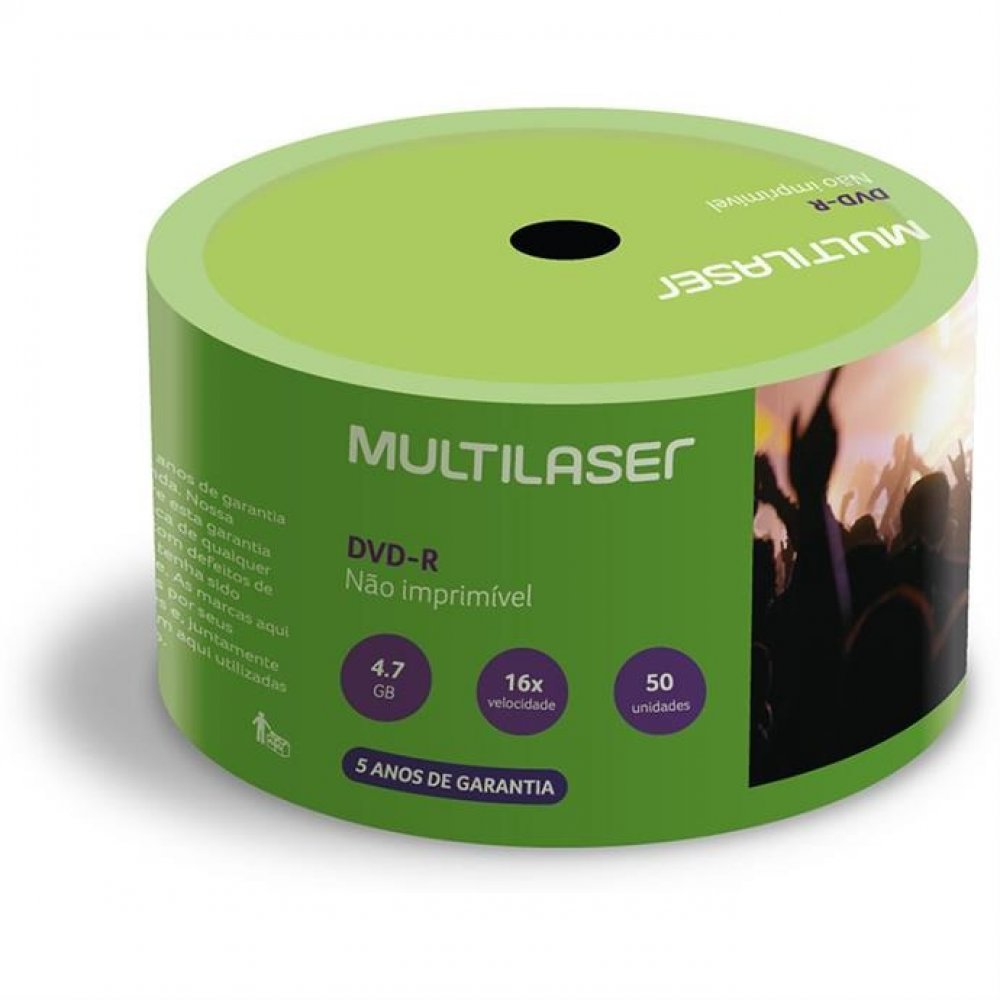 098560 Multilaser Mídia DVD-R 4.7GB 120min (50 unid)