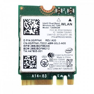 Dell 7260NGW wireless bluetooth 4.0 Dual Band