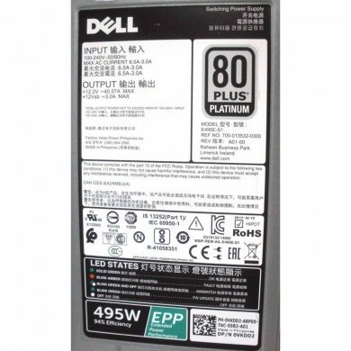 0VKDD2 Dell Fonte Redundante 495W EPP 80Plus Platinum