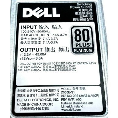 0X185V DELL Fonte Redundante 550W L550E-S1 D550E-S1