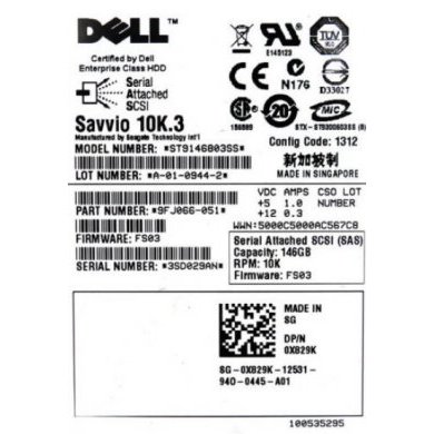 0X829K DELL HD SAS 146GB 10K 2.5 Polegadas