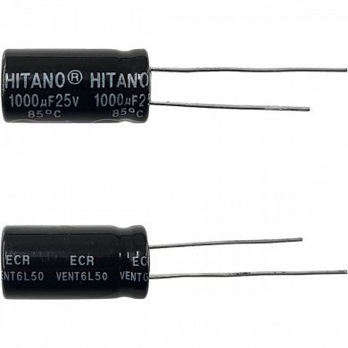 1000UF-25V-85-HITANO-25X 25x capacitor eletrolítico 1000uf x 25v 105C HITANO