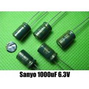 SANYO Capacitor Eletrolítico 1000µF x 6.3v SANYO / SUNCON WG Series Para uso em Placas Mãe - A-Grade Motherboard Capacitor. 105ºc, Diameter = 
