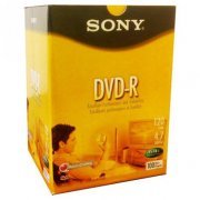 Mídia DVD-R Sony 4.7GB 120Min. 16X (Caixa com 100 unid Tipo: DVD-R (Gravável), Capacidade: 4.7GB 120 minutos, 