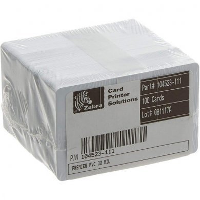 104523-111 Zebra Cartões Branco PVC 500und