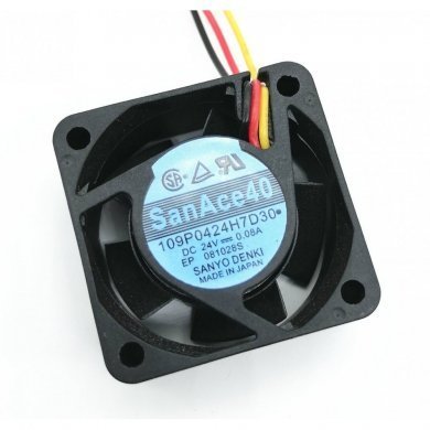 109P0424H7D30 Sanyo Denki Cooler 24V 0.08A 3 fios 40x40x15mm