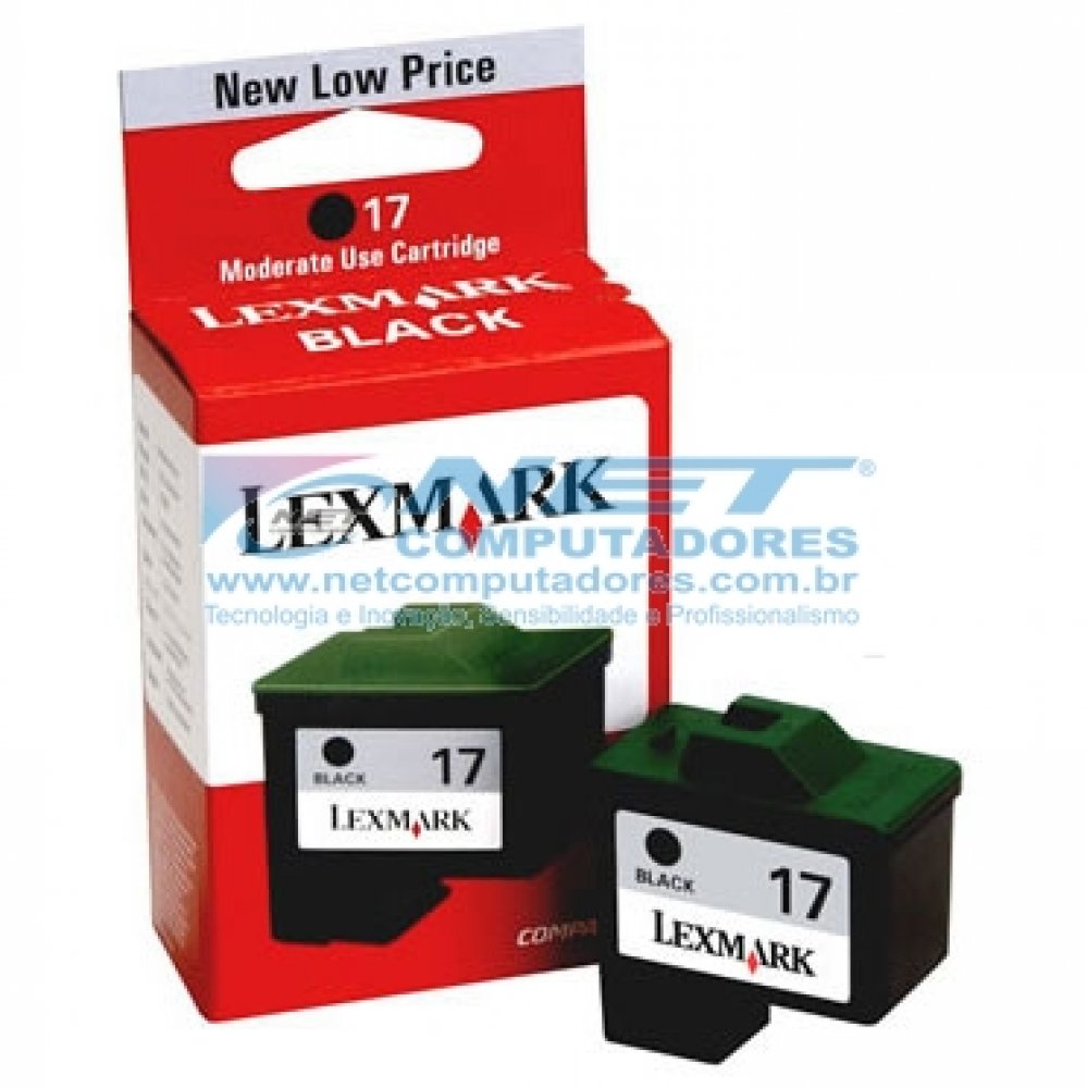 Cartucho de Tinta Lexmark 10N1183 / 10N0217 (17) Preto Cor: Preto, Rendimento Aprox. de 205 páginas, 7,5ML