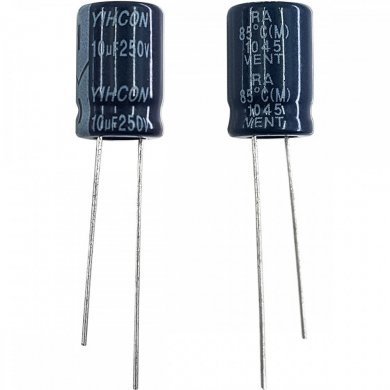 kit 25x capacitor eletrolitico 10uf 250V 10x15mm