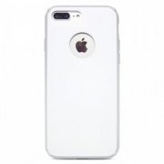 iWill Capa Glass para Apple Iphone 7/8 Plus Branca  em TPU e Vidro Temperado de Alta Resistência