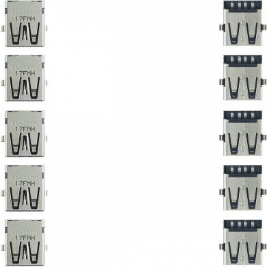Conector USB 2.0 4 pinos R/A fêmea (Kit 5x)