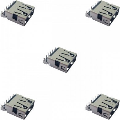 12012-00012500 Conector USB 2.0 4 pinos R/A fêmea (Kit 5x)