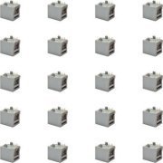 20x conector de Rede RJ45 vertical PCB de 4 pinos 6Bit cinza 