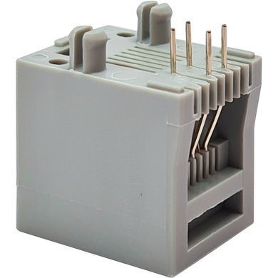 12014-004015RR 20x conector de Rede RJ45 vertical PCB de 4 pinos 6Bit cinza