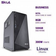 SKUL COMPUTADOR BUSINESS B500 INTEL CORE I5 10400 4.30GHz RAM 8GB DDR4 SSD 500GB NVME FONTE 300W Linux UBUNTU