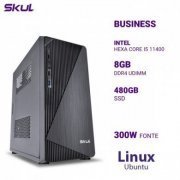 Skul Computador Business B500 Intel Core I5 11400 4.40GHZ RAM 8GB SSD 480GB Fonte 300 Linux