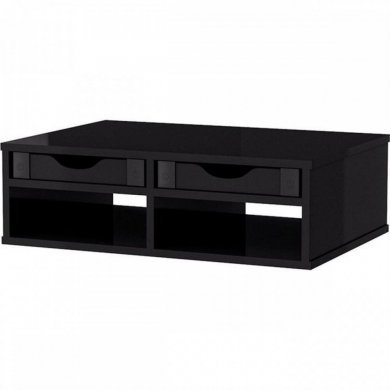 126672 Suporte impressora 2 gavetas e 2 nichos MDF preto