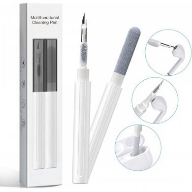 12674-BRANCO Caneta limpeza de fones de ouvido bluetooth preta
