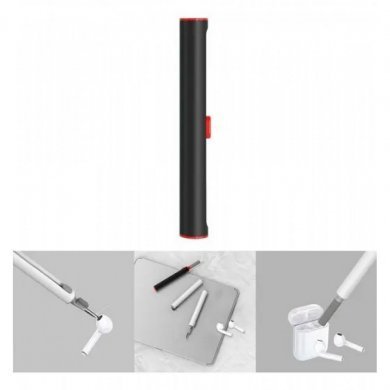 12674-PRETO Caneta limpeza de fones de ouvido bluetooth preta