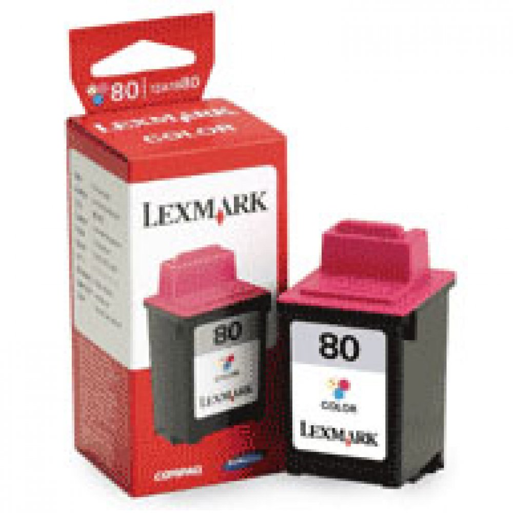 Cartucho de Tinta Lexmark 80 Tricolor, Rendimento aprox. de 275 páginas