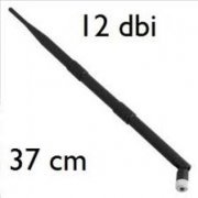 Antena Omnidirecional 2.4Ghz 12dBi 37cm WiFi Booster co Impedance: 50 Ohm, VSWR: < 1.5:1, Frequency: 2400-2483