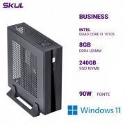 Skul Mini Computador Business B300 Intel Core I3 10105 Quad Core  3.70GHz Ram 8GB DDR4 SSD 240GB NVMe Fonte 90W Windows 11