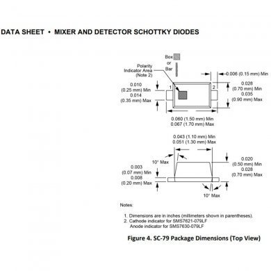 15010273-002 5x Diodo Schottky SMS7630 misturador detector de RF