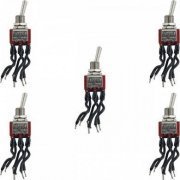 Kit 5x chave gangorra alavanca 17201 6T Mar-Girius 1A em 250V / 3A em 120V (Kit com 5 unidades) Possui fios so