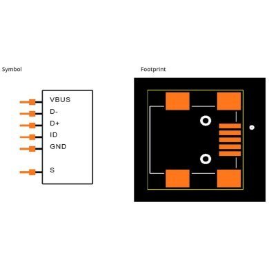 1734327-2 25x conector mini USB A 2.0 5 pinos femea SMD