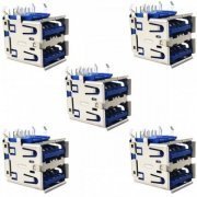 Conector USB 3.0 Dual 2x9P 2MM 18P (Kit 5x) para placas mãe / angulo de 90 graus / 18 pinos solda