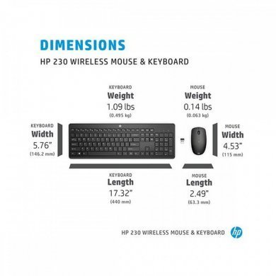 HP kit mouse teclado HP-230 sem fio preto ABNT2