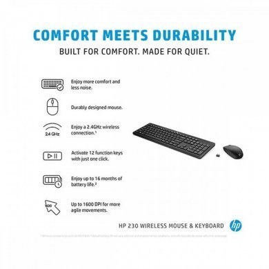 HP kit mouse teclado HP-230 sem fio preto ABNT2
