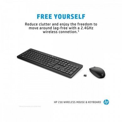 HP kit mouse teclado HP-230 sem fio preto ABNT2