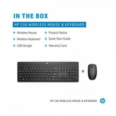 HP kit mouse teclado HP-230 sem fio preto ABNT2