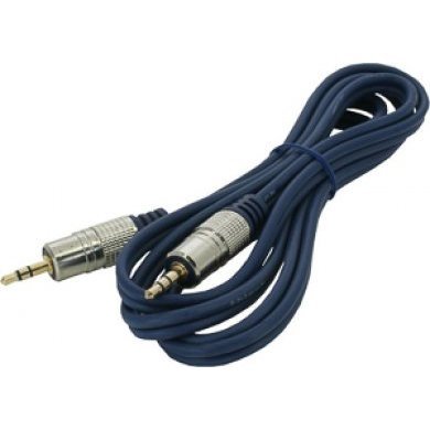 1.1.241 TBLACK Cabo 2x P2 Estereo Niquelado 3 m etros azul