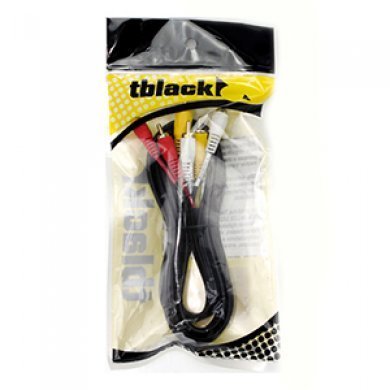 1.1.350 TBLACK Cabo RCA 3+3 RCA Gold Plus 2 metros