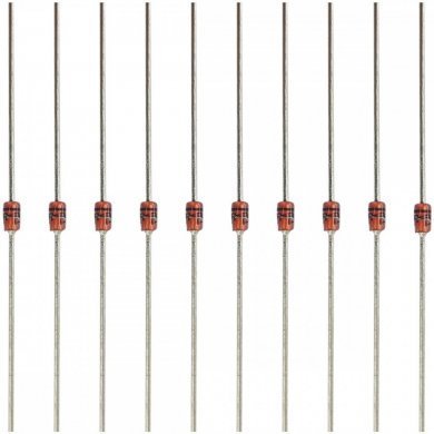 1N4737A Diodo zener 7.5V 1W DO41 PTH (Kit 10x unidades)