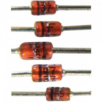 1N4737A Diodo zener 7.5V 1W DO41 PTH (Kit 10x unidades)