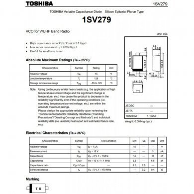 1SV279 10x Diodo varicap capacitancia variavel 16PF VCO VHF/UHF