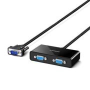 Ugreen splitter 1x VGA macho para 2x VGA femea Full HD 250MHz, plug n play, cabo 1 metro
