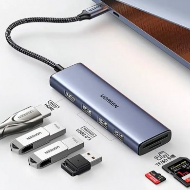 20956A Ugreen Dock Station 6x1 USB-C para 3x USB 3.0 HDMI 4K