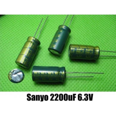 2200UF-6.3V-105C-WG-SANYO Capacitor Eletrolítico Sanyo 2200µF 6.3v