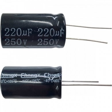 Kit 25x capacitor eletrolitico 220uf 250V 18x31.5mm