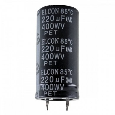 220UF-400WV-PET Capacitor Eletrolitico ELCON 220UF 400WV 85º