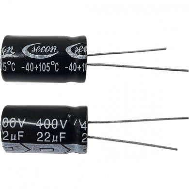 kit 25x capacitor eletrolitico 22uf 400V 12x21mm