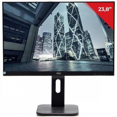 24P1U AOC Monitor 23.8 Full HD HDMI VGA DP USB 60Hz Pivot