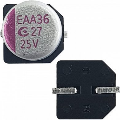 250AVEA270M0606A Capacitor eletrolítico alumínio 27uF 25V (Kit 50x)
