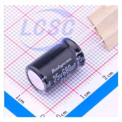 25ZLH680MEFCT810X16 Rubycon Capacitor Eletrolitico 680uf 25v ZLH