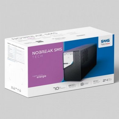 SMS Nobreak Tech 8 tomada Bivolt 1800VA automático